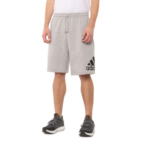 Adidas Big Logo Fleece Shorts (For Men) - MEDIUM GREY HEATHER (M )