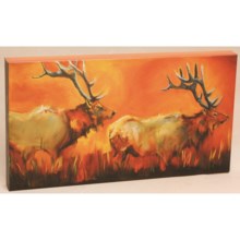 Big Sky Carvers Elk Pair Visual Edge Wall Art - 18x10” in Elk - Closeouts