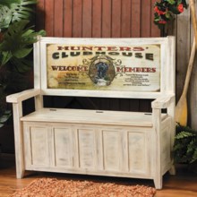 Big Sky Carvers Meissenburg Storage Bench in Whitewash/Clubhouse Lab - Closeouts