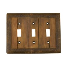 Big Sky Carvers Rust 'N Wood Switch Plate - Triple in Rust N Wood - Closeouts