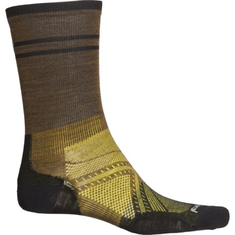 SmartWool Bike Zero Cushion Pattern Socks - Merino Wool, Crew (For Men and Women) - MILITARY OLIVE (L )