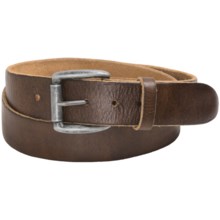 Bill Adler Augusta Belt - Washed Leather (For Men) in Tan/Silver Buckle - Closeouts