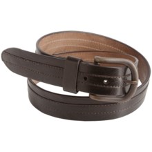 Bill Lavin Italian Leather Belt with Overlay (For Men) in Brown - Closeouts