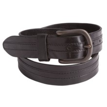 Bill Lavin Overlay Belt - Italian Leather (For Men) in Black - Closeouts