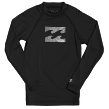 Billabong All Day Rash Guard Shirt - UPF 50, Long Sleeve (For Boys) in Black - Closeouts
