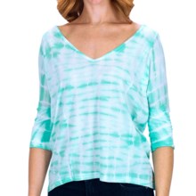 Billabong By My Side Shirt - V-Neck, 3/4 Sleeve (For Women) in Mo Mint - Closeouts