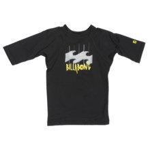Billabong Creature Rash Guard Shirt - UPF 50, Short Sleeve (For Little Kids) in Black - Closeouts