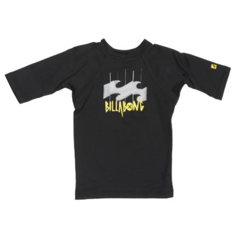 Billabong Creature Rash Guard Shirt - UPF 50, Short Sleeve (For Little Kids) in Black