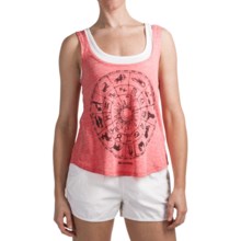Billabong Cropped Screenprinted Tank Top - Organic-Cotton Blend (For Women) in Totally Stocked Hibiscus - Closeouts
