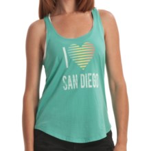 Billabong Screenprint Racerback Tank Top - Organic Cotton (For Women) in Peace Surf Jaded - Closeouts