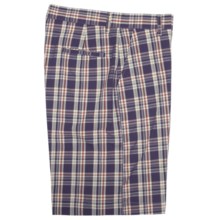 Bills Khakis Parker Long Backbay Plaid Shorts (For Men) in Navy Rust - Closeouts