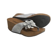 Bionatura Ostuni Thong Sandals - Leather (For Women) in Grey Nubuck - Closeouts