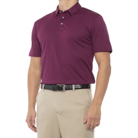 PGA Tour Birdseye Golf Polo Shirt - Short Sleeve (For Men) - PLUM CASPIA (XL )