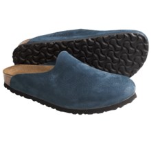 Birkenstock Amsterdam Clogs - Leather (For Women) in Slate Blue Nubuck - Closeouts