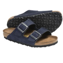 Birkenstock Arizona Sandals - Leather (For Men and Women) in Navy Silky Suede - Closeouts