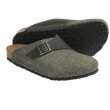 Birkenstock Basel Clogs - Wool-Leather (For Men and Women) in Emerald Oiled Leather - Closeouts