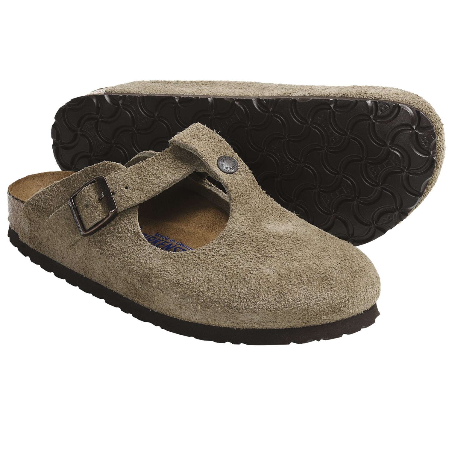 Birkenstock Bern Clogs - Suede Soft Footbed (For Women) in Taupe Suede