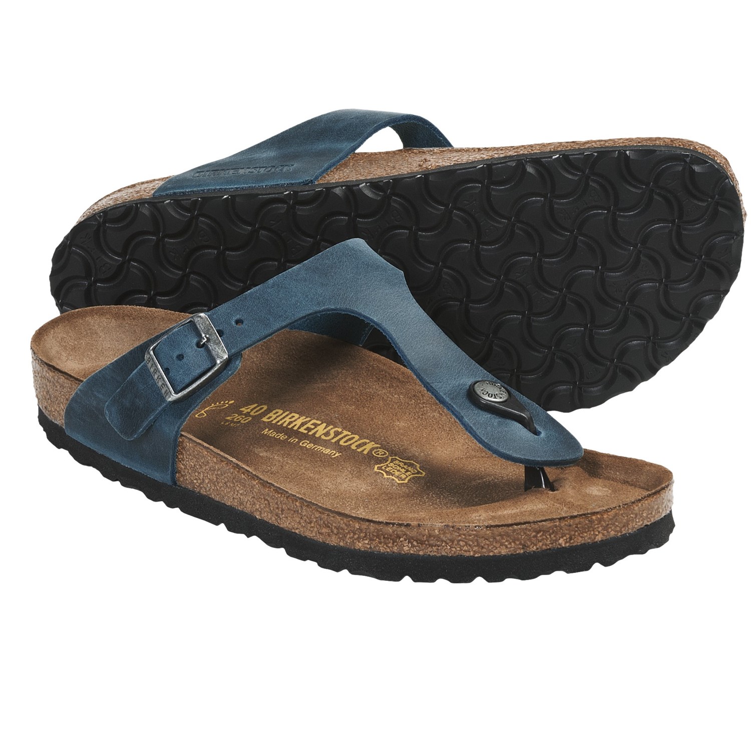 Birkenstock Gizeh Sandals - Oiled Leather (For Women) in Turquoise ...