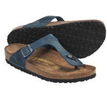 Birkenstock Gizeh Sandals - Oiled Leather (For Women) in Turquoise Oiled Leather - Closeouts