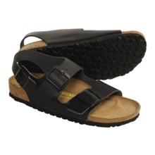 Birkenstock Milano Sandals (For Men and Women) in Black Leather - Closeouts
