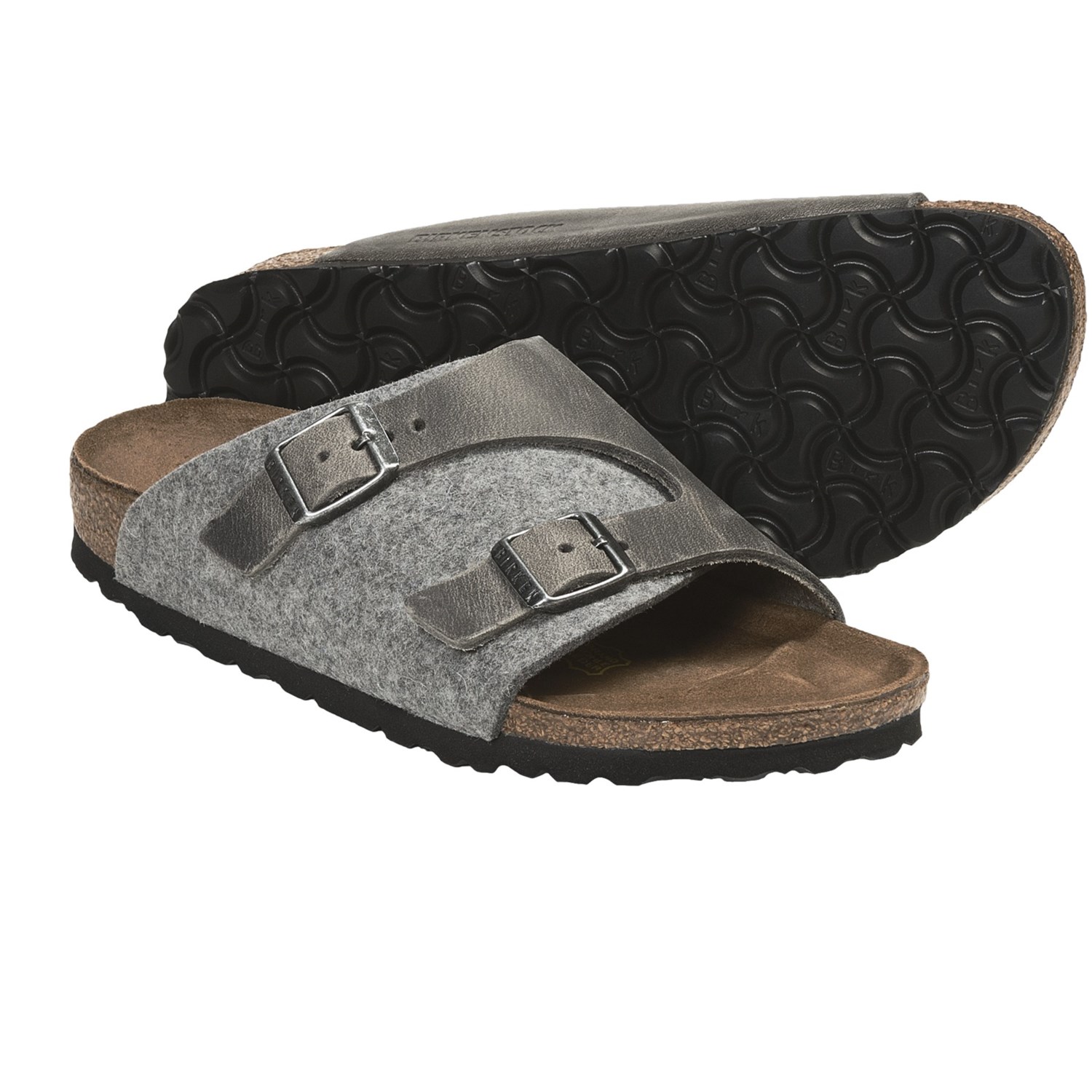 Birkenstock Zurich Sandals - Leather (For Men and Women) in Grey ...