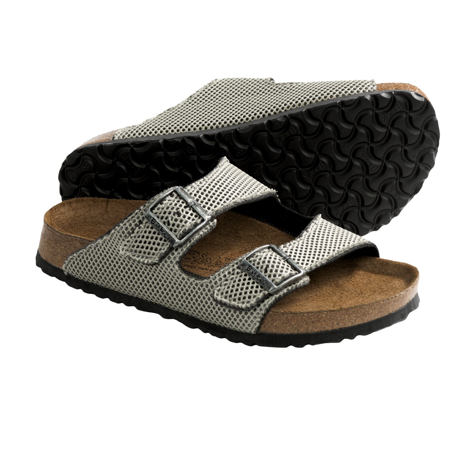 Birkiâs by Birkenstock Santiago Sandals - Mesh (For Men) in Stone Birkiâs by Birkenstock Santiago Sandals - Mesh (For Men) in Stone