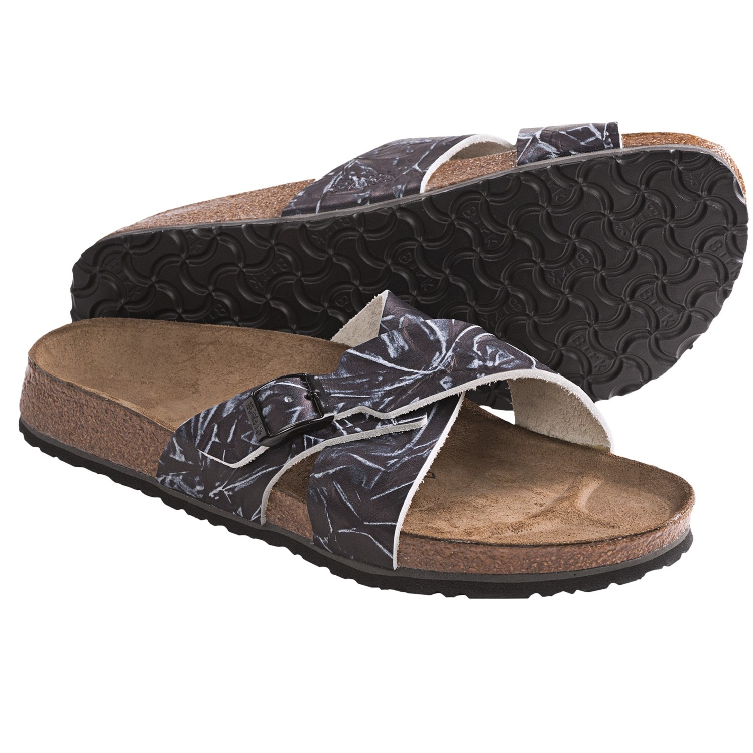 Birkiâs by Birkenstock Santosa Sandals (For Men) in Graffito Black Birkiâs by Birkenstock Santosa Sandals (For Men) in Graffito Black