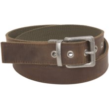 Bison Designs Leather-to-Webbing Belt - Reversible (For Men and Women) in Dark Olive - Closeouts