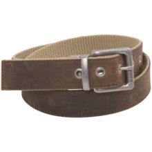 Bison Designs Leather-to-Webbing Belt - Reversible (For Men and Women) in Oatmeal - Closeouts