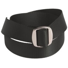 Bison Designs Ojai Web Belt - 38mm (For Men and Women) in Black W/ Silver Buckle - Closeouts