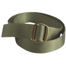 Bison Designs Ojai Web Belt - 38mm (For Men and Women) in Olive W/ Bronze Buckle - Closeouts