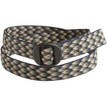 Bison Designs Web Belt (For Men and Women) in Houndstooth Green - Closeouts
