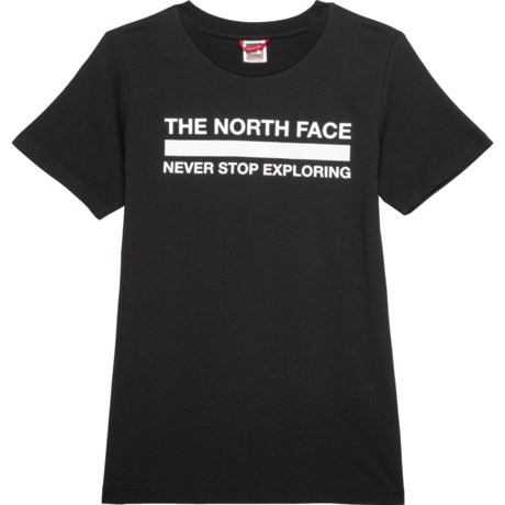 The North Face Black Box Stripe T-Shirt - Short Sleeve (For Big Boys) - BLACK (M )