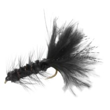 Black's Flies Wooly Bugger Flies - Dozen in Black - Closeouts