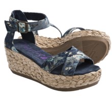 Blowfish Gypsy Sandals - Wedge (For Women) in Blue Denim Floral - Closeouts
