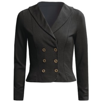 Blue Canoe Double-Breasted Jacket - Shawl Collar (For Women) in Black
