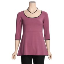 Blue Canoe Pam's New Shirt - Stretch Organic Cotton, 3/4 Sleeve (For Women) in Primrose/Black - Closeouts