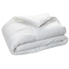 Blue Ridge Home Fashions Damask Stripe Siberian Down Comforter - Twin, 500 TC in White - Overstock