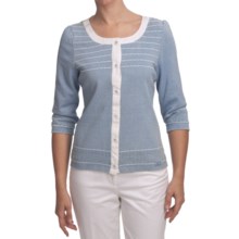 Blue Willi’s Novelty Cardigan Sweater - 3/4 Sleeve (For Women) in Ice Blue - Closeouts