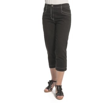 Blue Willi’s Zip Cuff Capris - Stretch Cotton (For Women) in Black