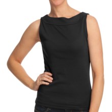 Boat Neck Tank Top - Cotton (For Women) in Black - 2nds