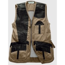 Bob Allen Shooting Vest - Leather and Mesh, Right Hand (For Men) in Khaki - Closeouts