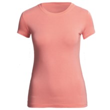 Body Bark Crew Neck Shirt - Micromodal®, Short Sleeve (For Women) in Shell Pink - Closeouts