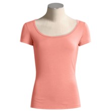 Body Bark Scoop Neck Shirt - Modest, Micromodal®, Short Sleeve (For Women) in Shell Pink - Closeouts