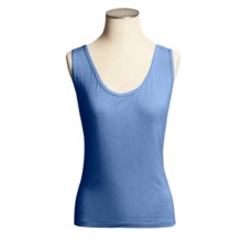 Body Bark Tank Top - Modest Scoop Neck (For Women) in Tropical Blue - Closeouts