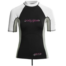 Body Glove Aura Rash Guard - UPF 50, Short Sleeve (For Women) in Black/Silver/White - Closeouts