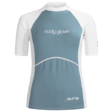 Body Glove Aura Rash Guard - UPF 50, Short Sleeve (For Women) in Bonnie Blue/White - Closeouts