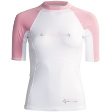 Body Glove Aura Rash Guard - UPF 50, Short Sleeve (For Women) in White/Light Purple/White - Closeouts