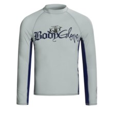Body Glove Basic Deluxe 6 oz. Lycra® Shirt - Long Sleeve (For Men) in Bright Silver/Navy/Bright Silver - Closeouts
