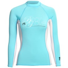Body Glove Deluxe Rash Guard - Long Sleeve  (For Women) in River Blue/White - Closeouts